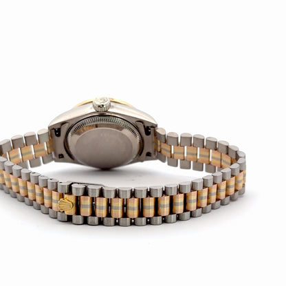 Womens Rolex Datejust President Tridor Diamond Watch