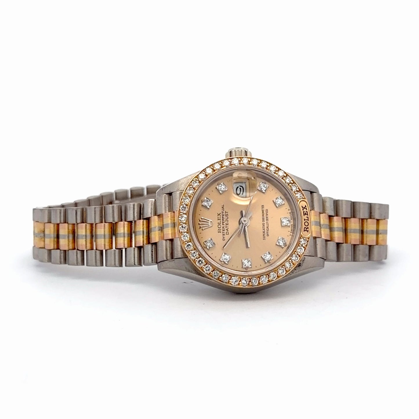 Womens Rolex Datejust President Tridor Diamond Watch