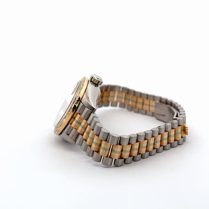 Womens Rolex Datejust President Tridor Diamond Watch