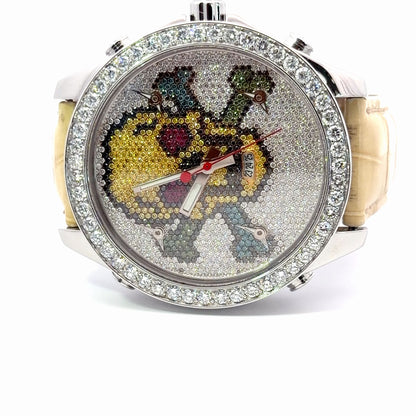 Mens Jacob & Co Five Time Zone JC Skull Diamond Watch