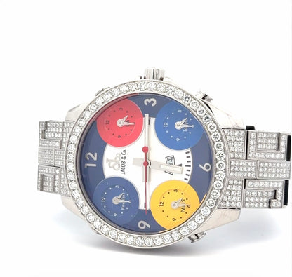 Mens Jacob & Co. Five Time Zone JC Diamond Watch