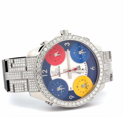 Mens Jacob & Co. Five Time Zone JC Diamond Watch