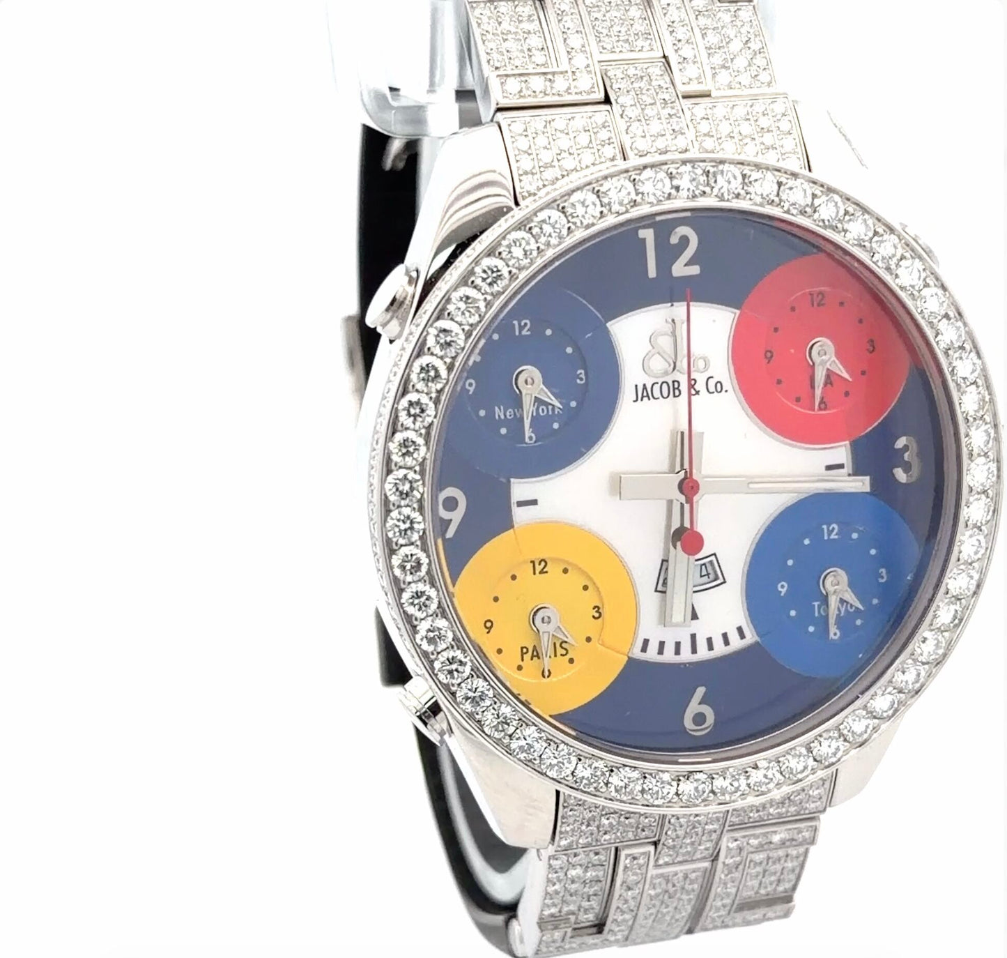 Mens Jacob & Co. Five Time Zone JC Diamond Watch
