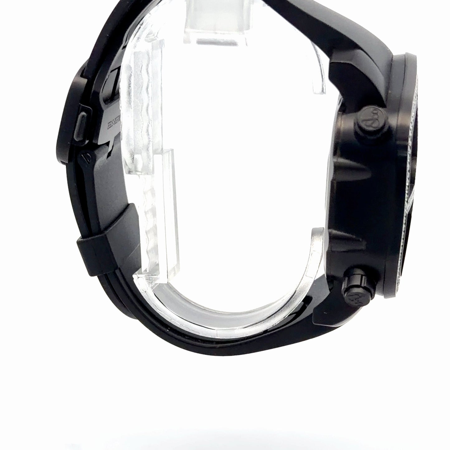 Mens Jacob & Co Ghost Quartz Diamond Watch With Steel Case and Rubber Strap