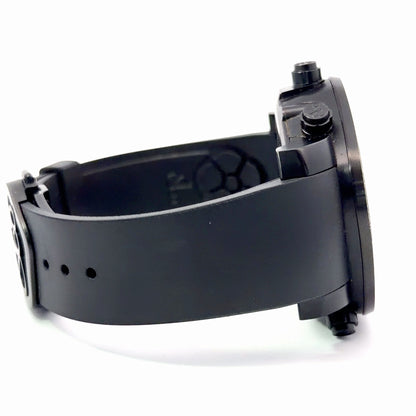 Mens Jacob & Co Ghost Quartz Diamond Watch With Steel Case and Rubber Strap