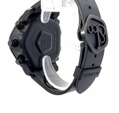 Mens Jacob & Co Ghost Quartz Diamond Watch With Steel Case and Rubber Strap