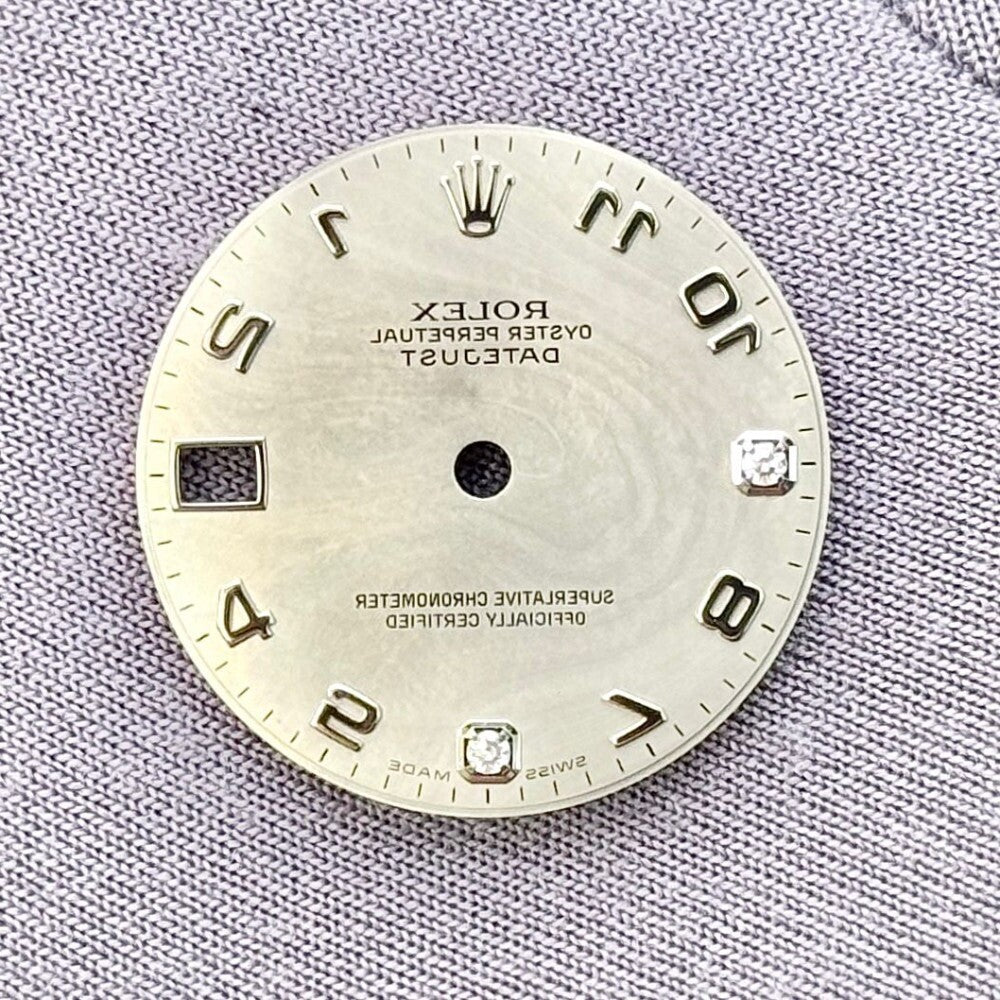 Rolex Datejust Mop Silver Arabic Diamond 69 Dial White Gold