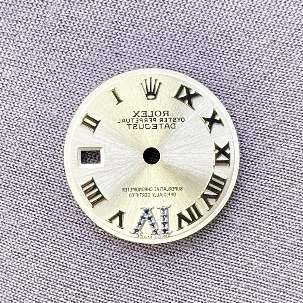 Rolex Datejust Silver Roman Sapphire Vi Dial White Gold