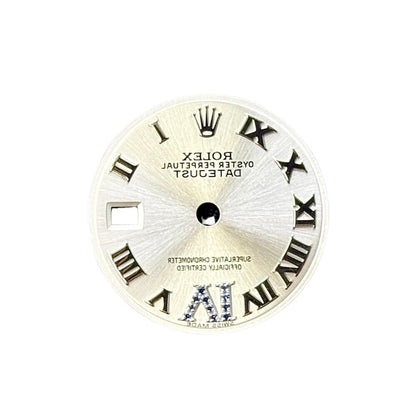 Rolex Datejust Silver Roman Sapphire Vi Dial White Gold