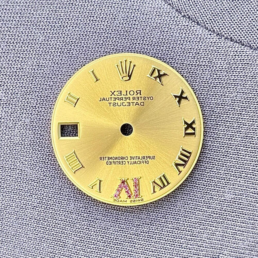 Rolex Datejust Champagne Roman Ruby Diamond Vi Dial Yellow Gold