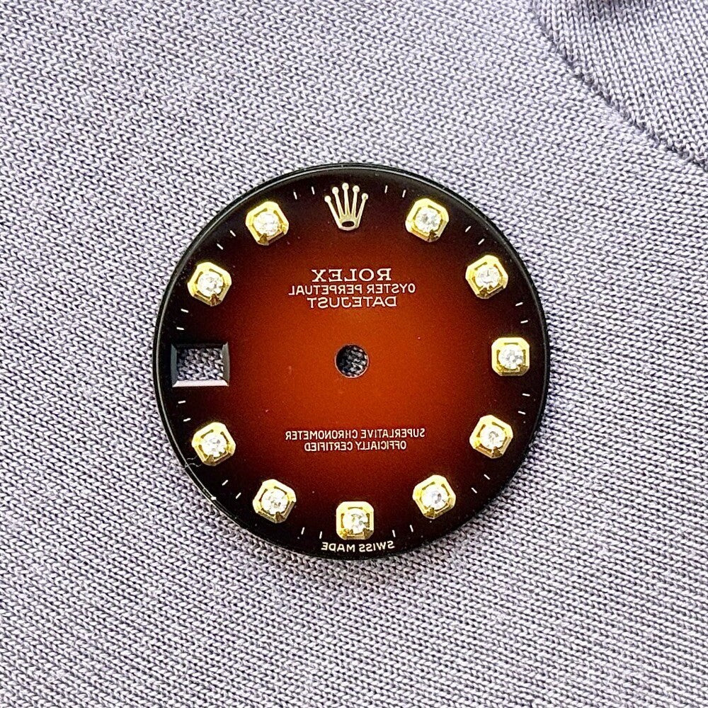 Rolex Datejust Red Vignette Dial Yellow Gold