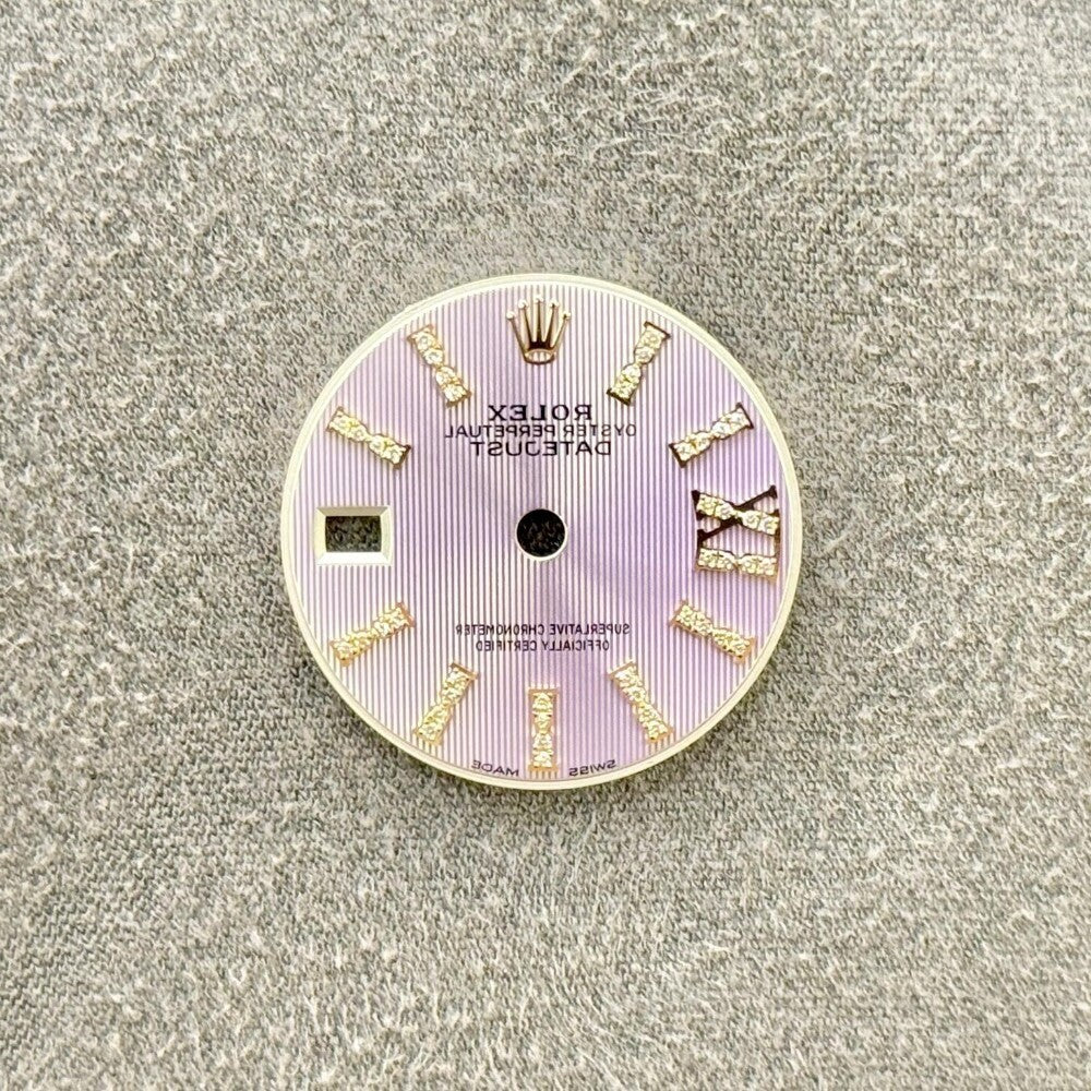 Rolex Datejust Purple Tapestry Diamond Index, Ix Dial 28Mm Yellow Gold