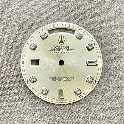 Rolex Day-Date Silver Diamond Dial 36Mm White Gold