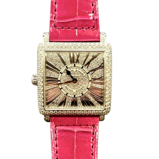 Franck Muller Master Square Relief 6002 L Qz R D Cd White Gold