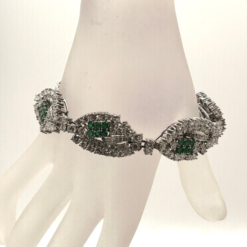 Miscellaneous Diamond & Emerald Bracelet White Gold