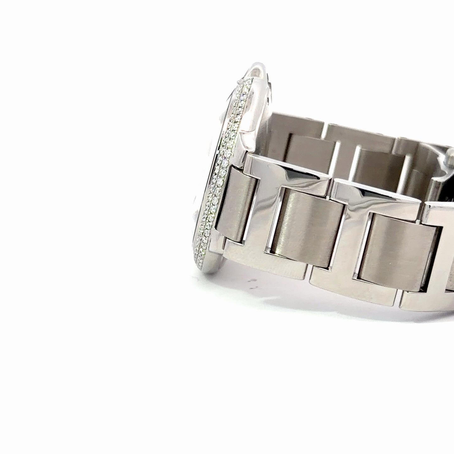 Mens Cartier Ballon Bleu Steel 42mm Diamond Watch