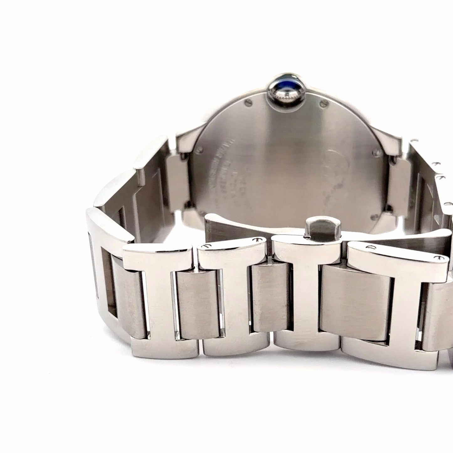 Mens Cartier Ballon Bleu Steel 42mm Diamond Watch