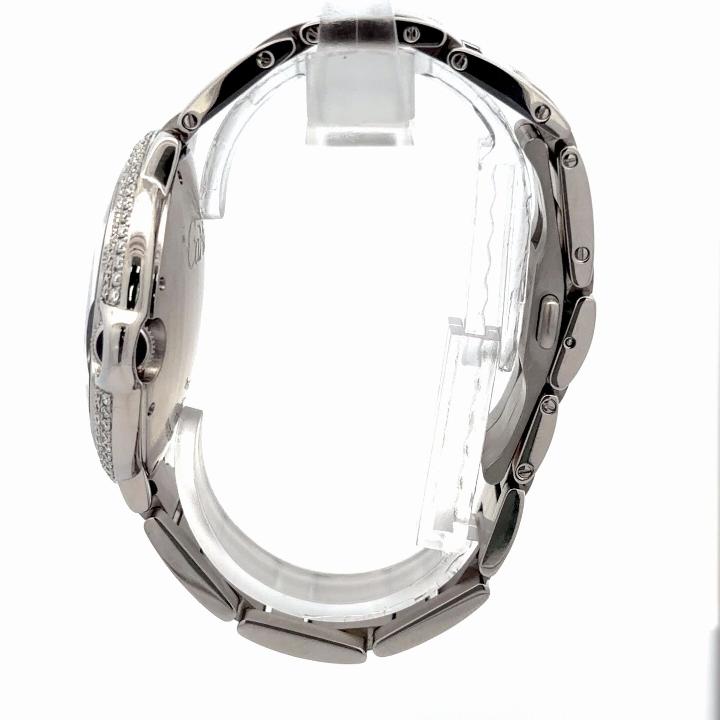 Mens Cartier Ballon Bleu Steel 42mm Diamond Watch