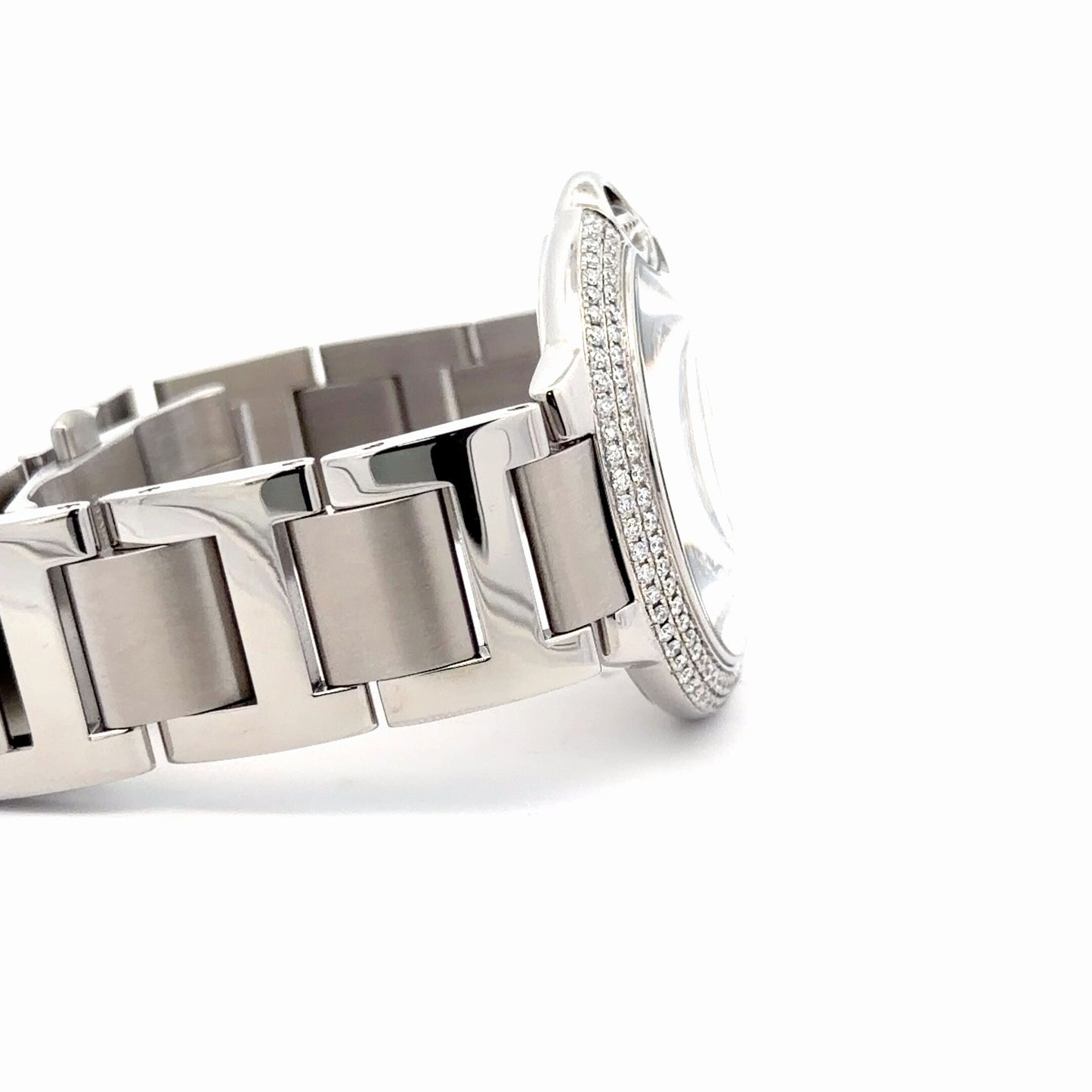 Mens Cartier Ballon Bleu Steel 42mm Diamond Watch