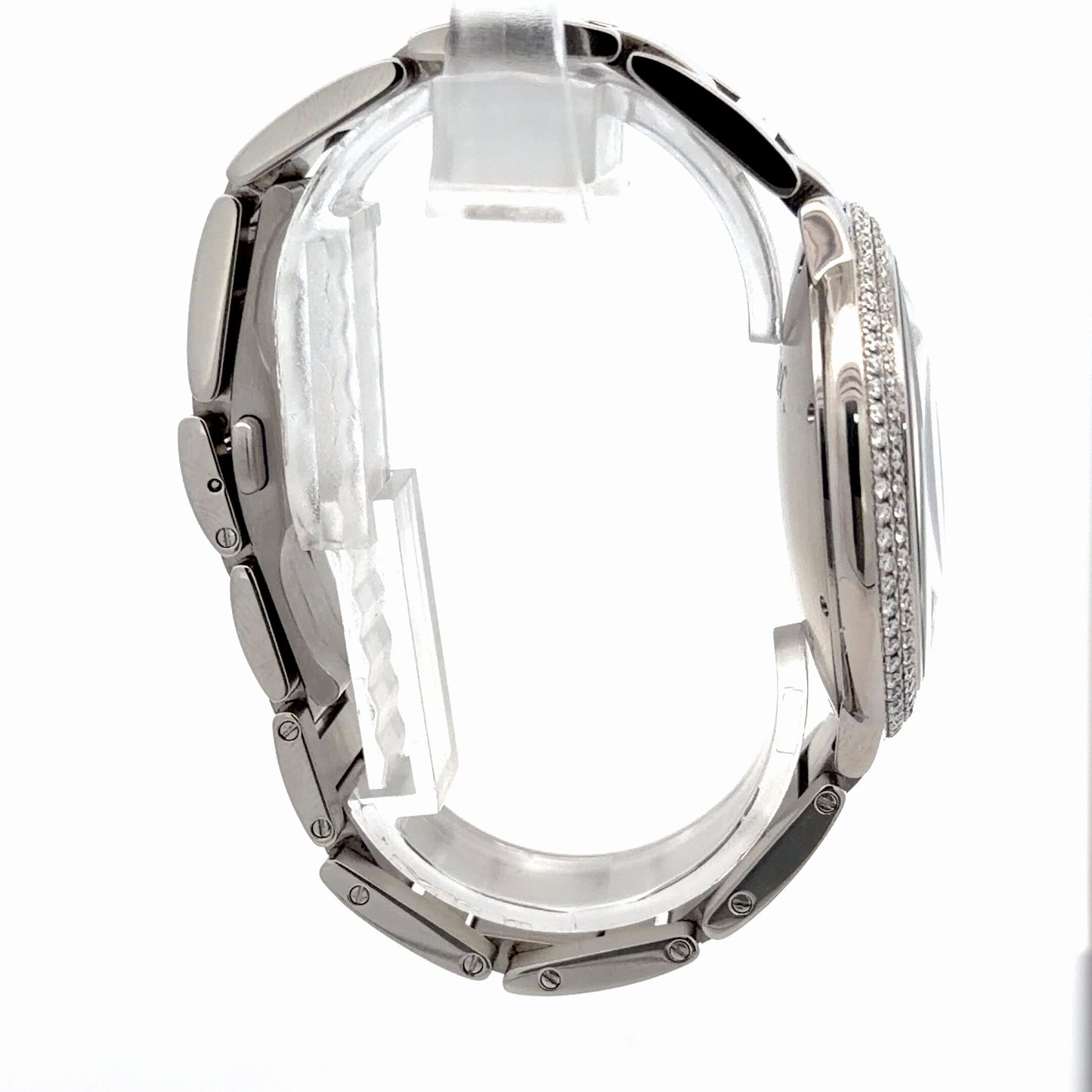 Mens Cartier Ballon Bleu Steel 42mm Diamond Watch