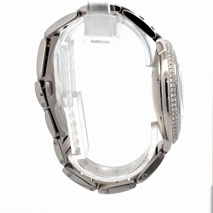 Mens Cartier Ballon Bleu Steel 42mm Diamond Watch