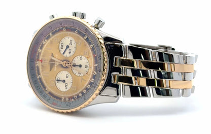 Mens Breitling Navitimer Chronograph 18K Yellow Gold/Steel Watch - 38mm