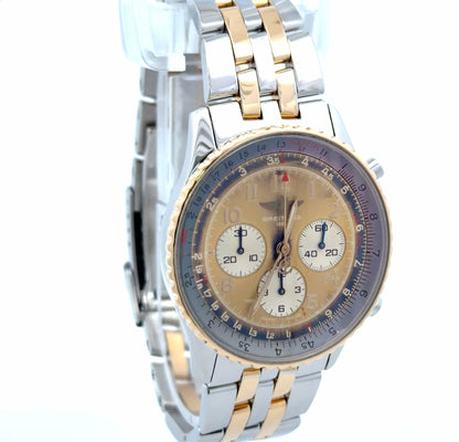 Mens Breitling Navitimer Chronograph 18K Yellow Gold/Steel Watch - 38mm