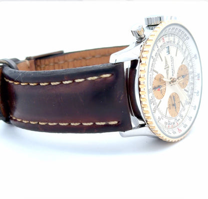 Mens Breitling Navitimer Chronograph 18K Yellow Gold/Steel Watch - 42mm