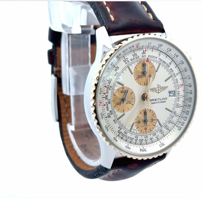 Mens Breitling Navitimer Chronograph 18K Yellow Gold/Steel Watch - 42mm