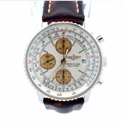 Mens Breitling Navitimer Chronograph 18K Yellow Gold/Steel Watch - 42mm