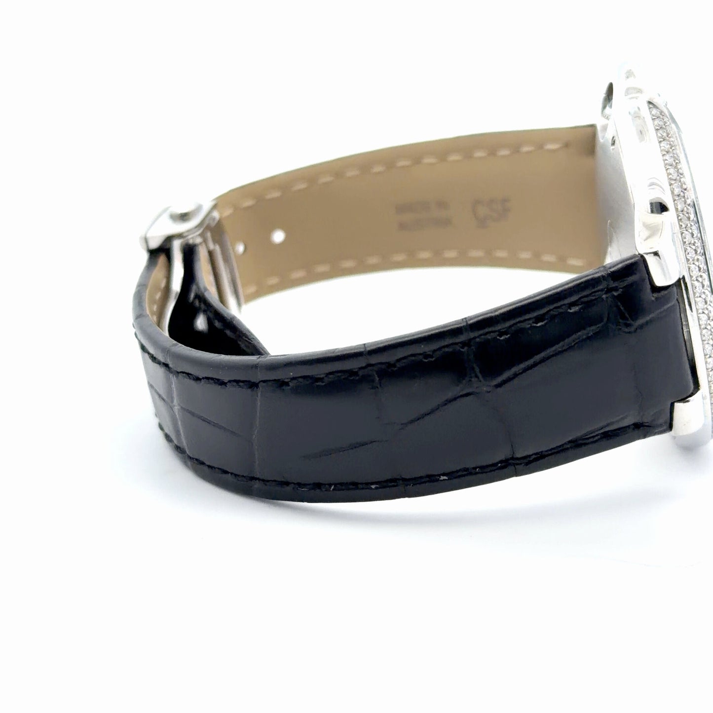 Mens Cartier Ballon Bleu 42mm Steel Diamond Watch
