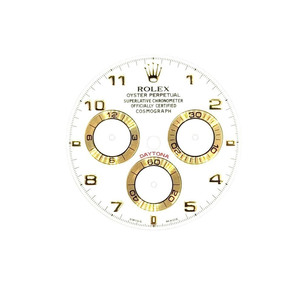Daytona White Arabic Dial Yellow Gold