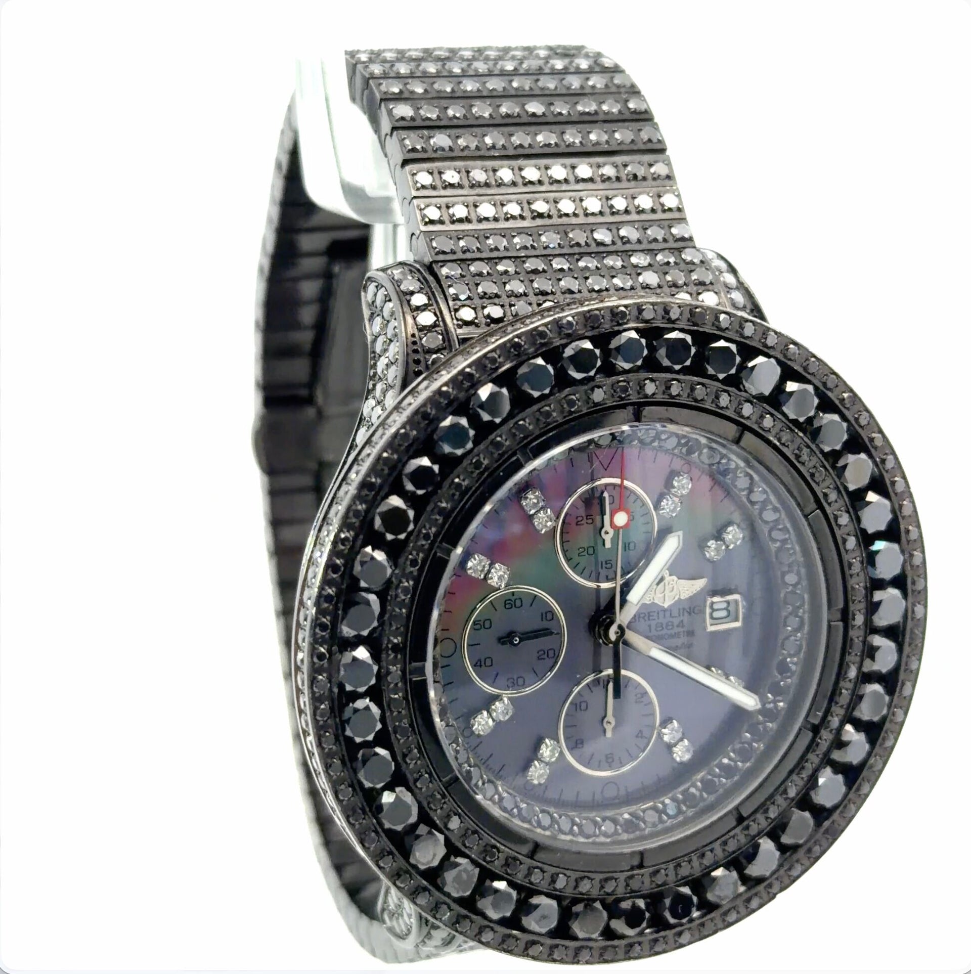 Mens Breitling Super Avenger Chronograph 48mm Automatic Diamond Watch