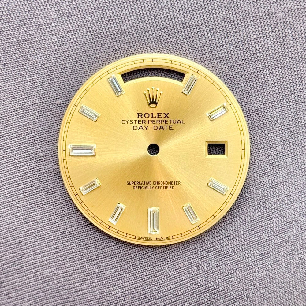 Rolex Day-Date Champagne Baguette Dial Yellow Gold