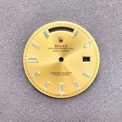 Rolex Day-Date Champagne Baguette Dial Yellow Gold