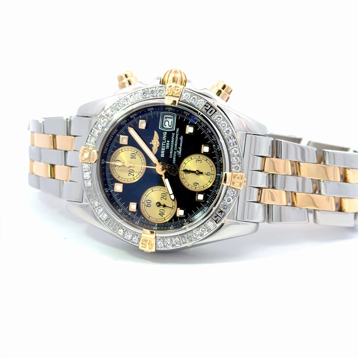 Mens Breitling Cockpit Chrono 39mm 18K Yellow Gold/Steel Automatic Watch