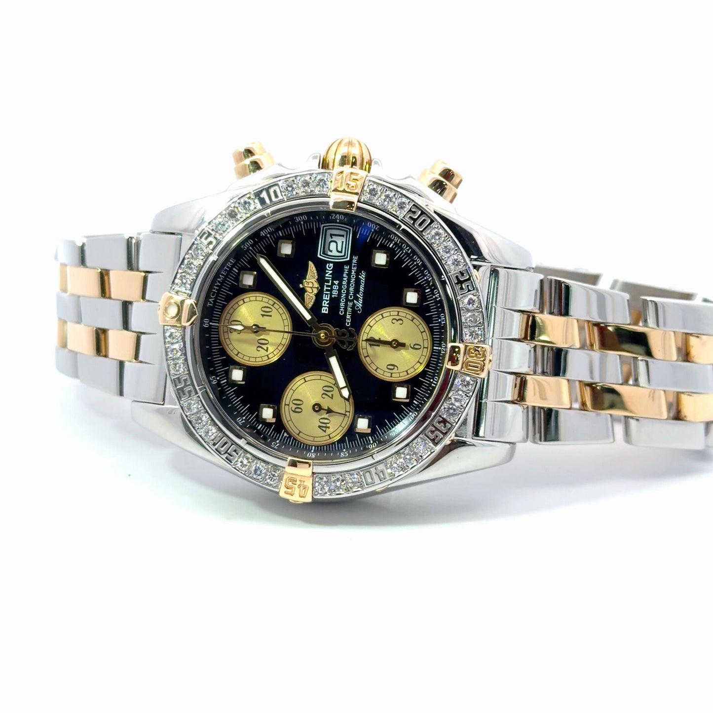 Mens Breitling Cockpit Chrono 39mm 18K Yellow Gold/Steel Automatic Watch