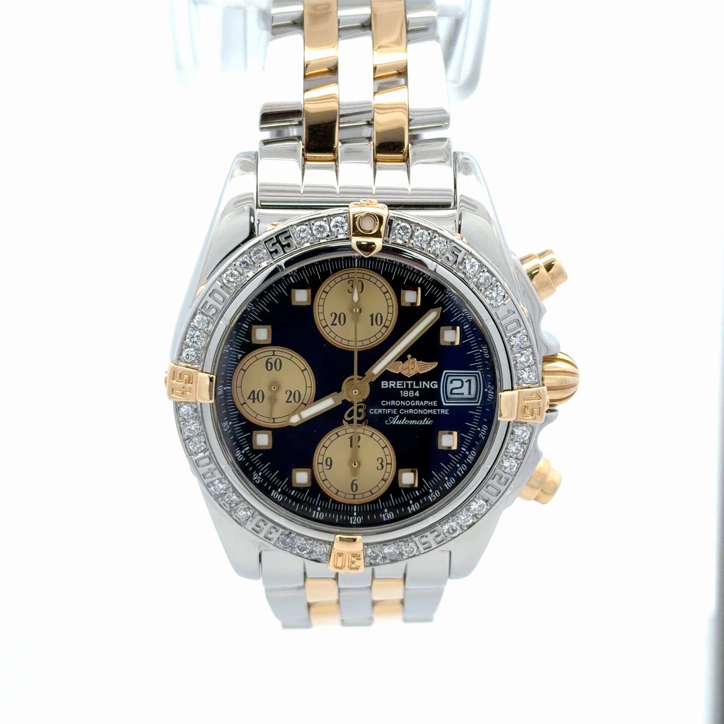 Mens Breitling Cockpit Chrono 39mm 18K Yellow Gold/Steel Automatic Watch