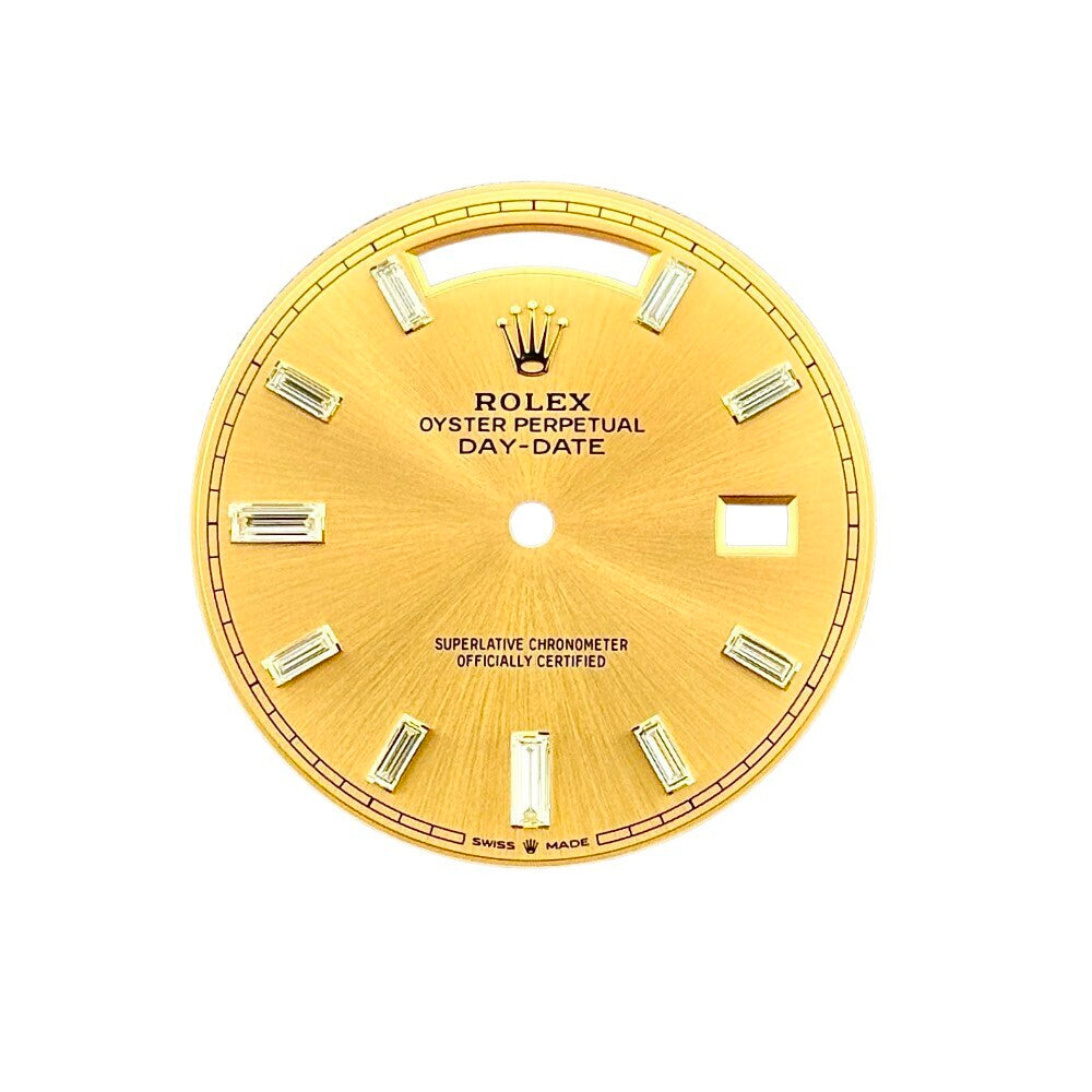Rolex Day-Date Champagne Baguette Dial-With Crown Yellow Gold