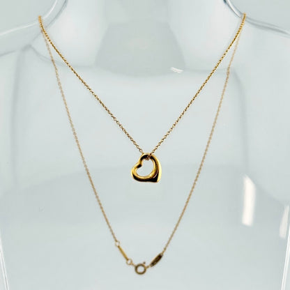Tiffany & Co Elsa Peretti Heart Necklace Yellow Gold