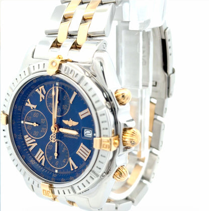 Mens Breitling Chronomat Crosswind Chronograph 18K Yellow Gold / Steel   Watch