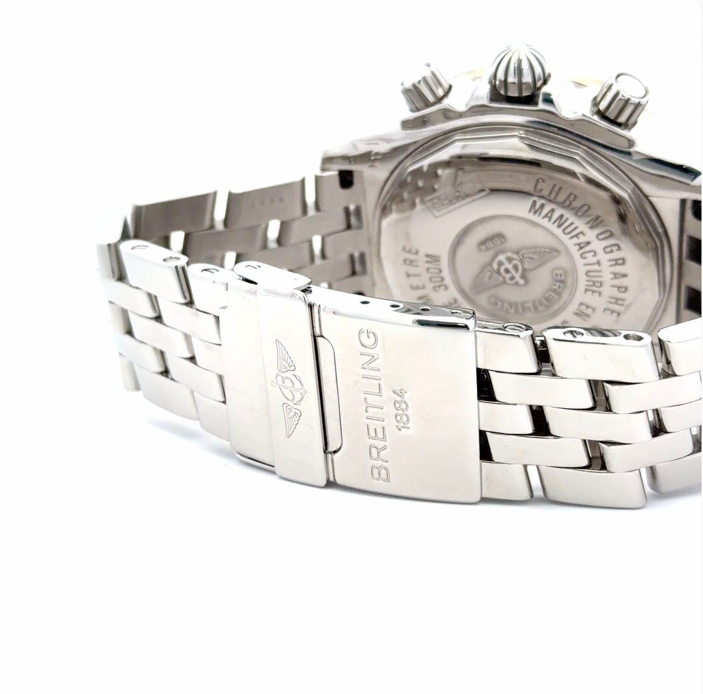 Mens Breitling Chronomat Evolution Chronograph White Gold / Steel  Diamond Watch