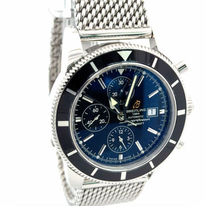 Mens Breitling SuperOcean Heritage Chrono Steel Display Model Watch With Full Warranty