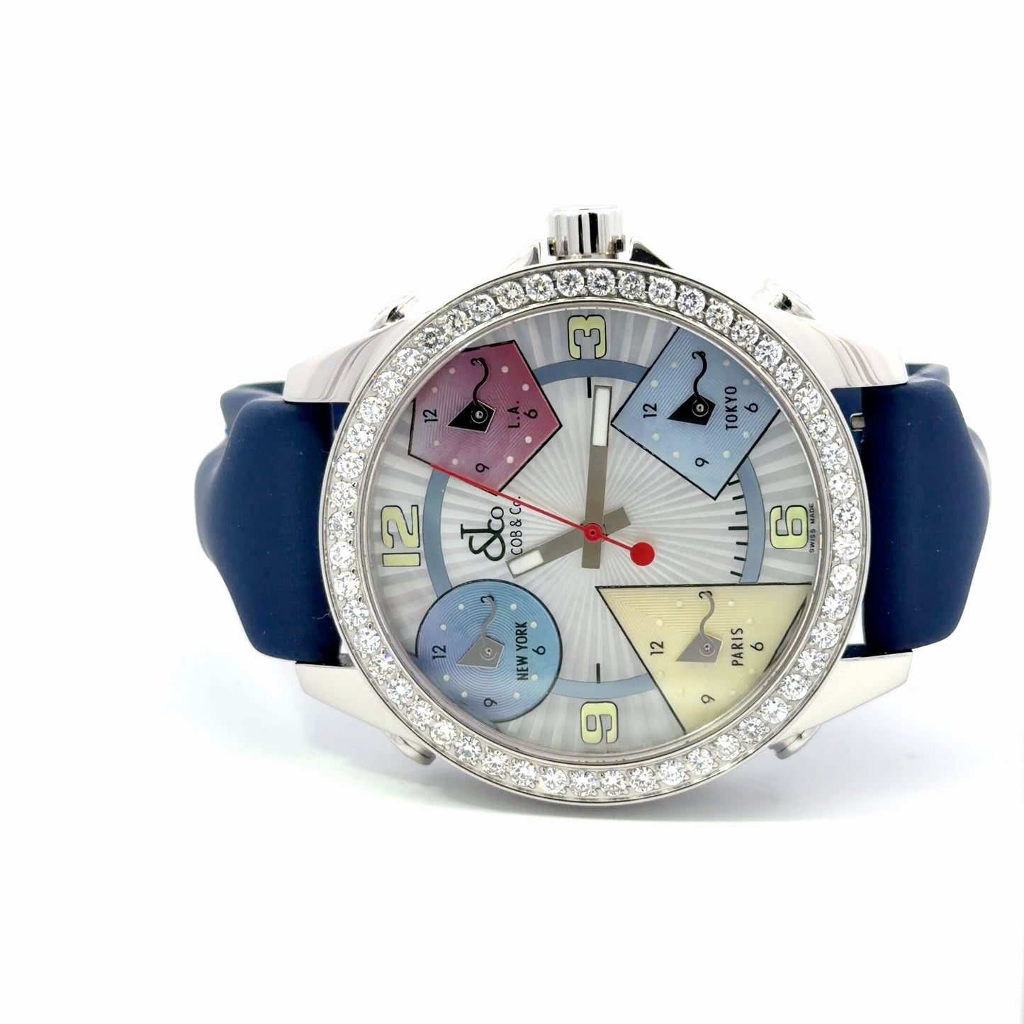 Mens Jacob & Co Five Time Zone JC Diamond Watch