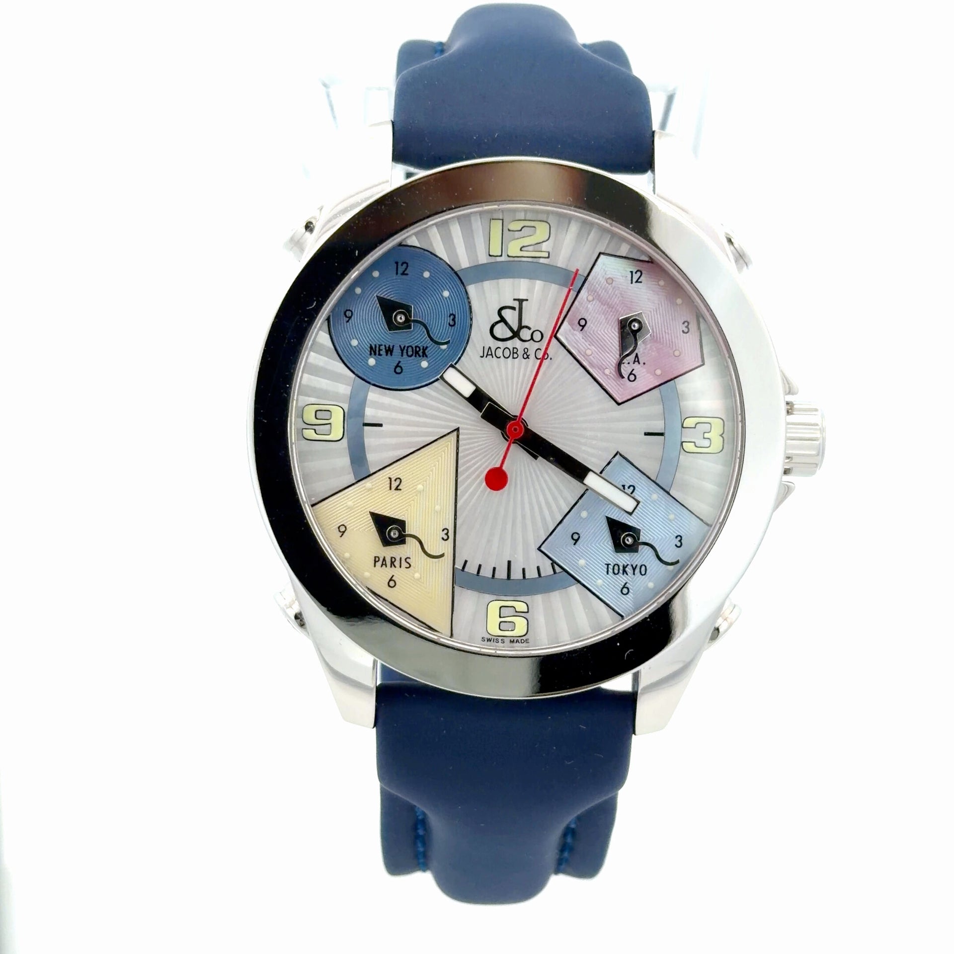 Mens Jacob & Co Five Time Zone JC Diamond Watch
