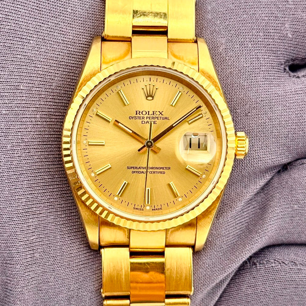 Rolex Oyster Perpetual 34Mm 15238 Yellow Gold