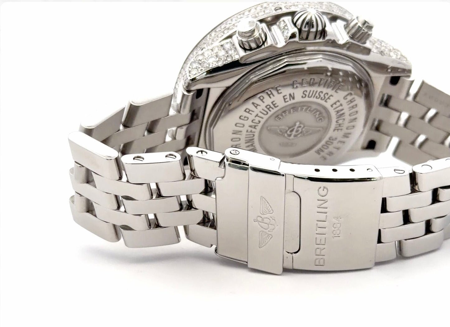 Mens Breitling Chronomat Evolution Chronograph Steel  Diamond Watch