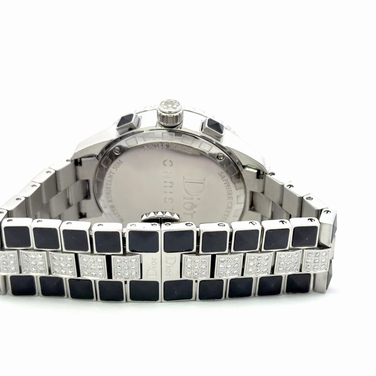 Womens Dior Christal Chronograph Diamond Quartz Watch