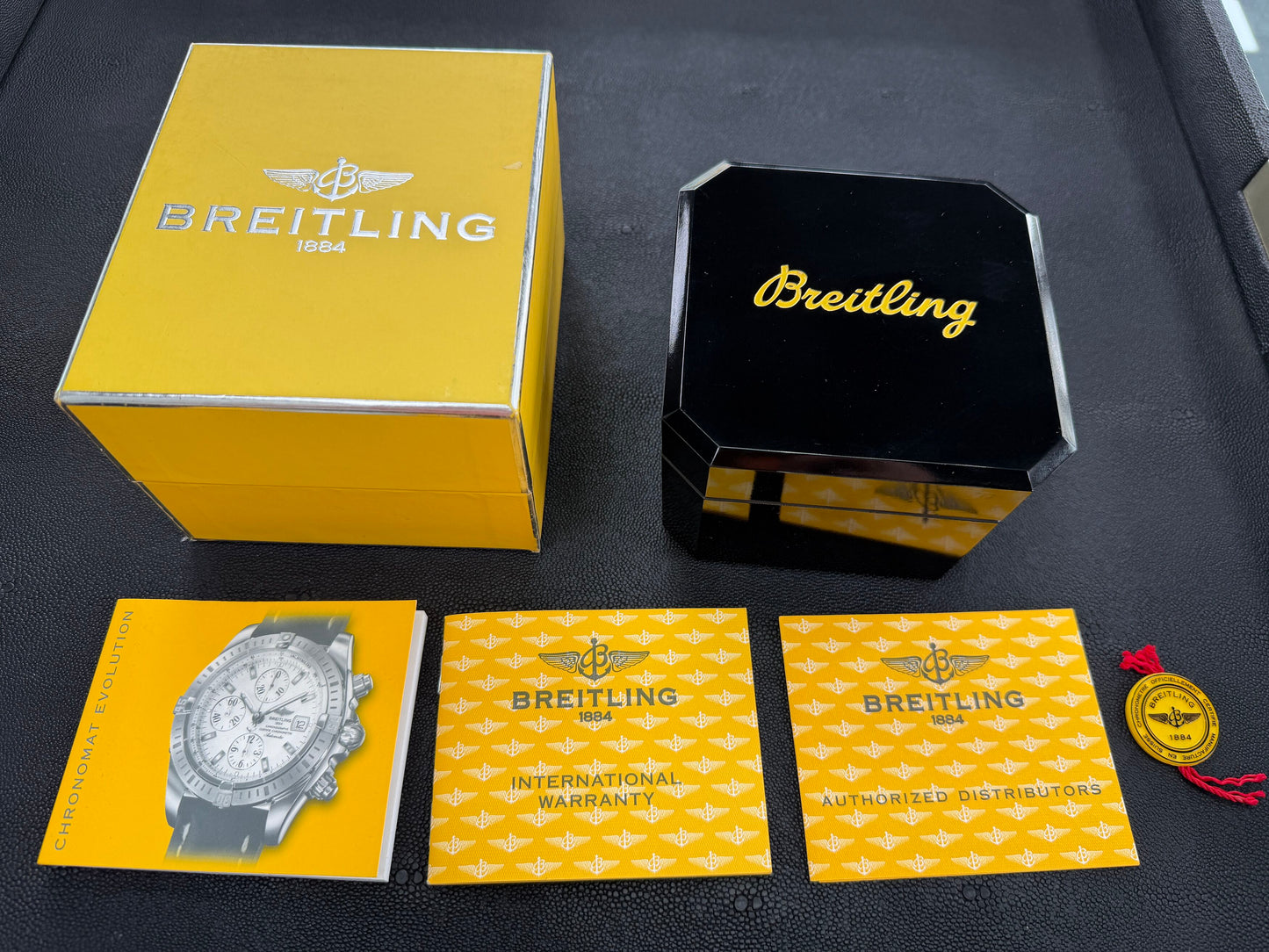 Mens Breitling Chronomat Evolution Chronograph 18K Yellow Gold/Steel Watch