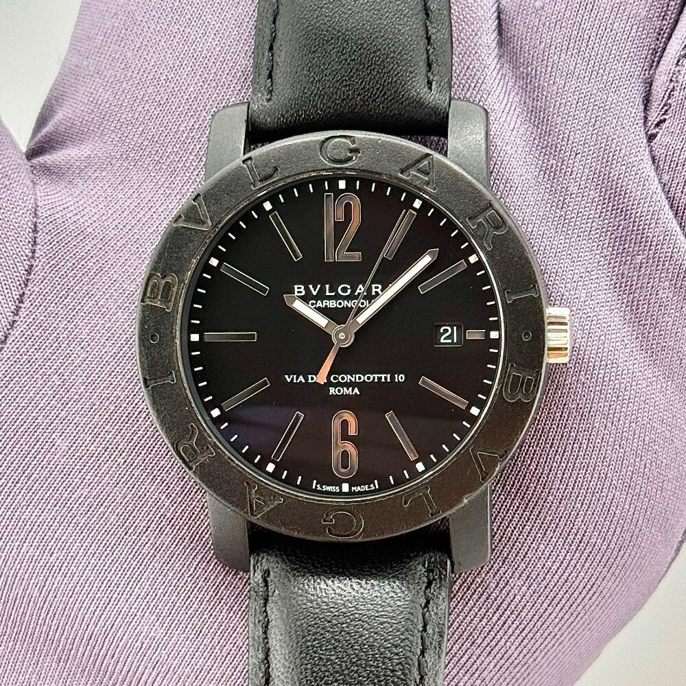 Bvlgari Carbongold Via Condotti Bb40Cl Carbon Fiber